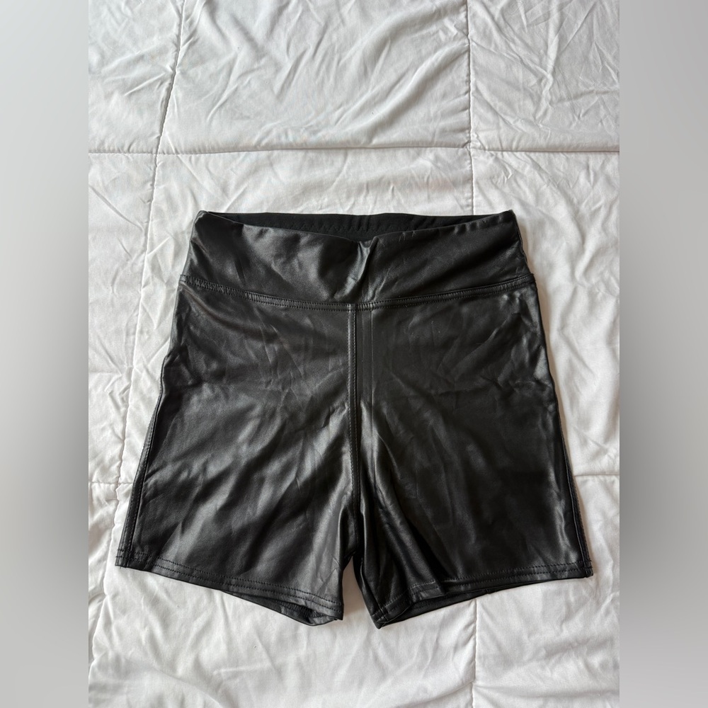 Black Pleather Women's Shorts S